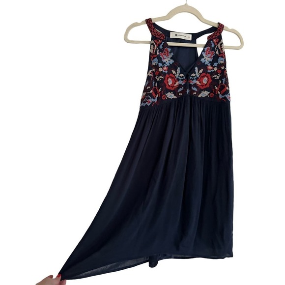 The Impeccable Pig Boho Racerback Embroidered Bodice Dress Size XS Lined - Picture 3 of 6
